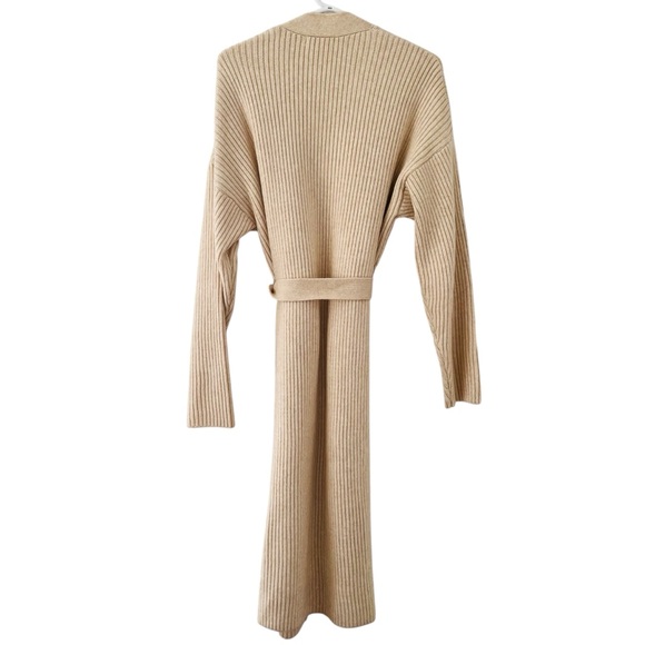 H&M Beige Ribbed Knit Long Cardigan - Picture 4 of 8